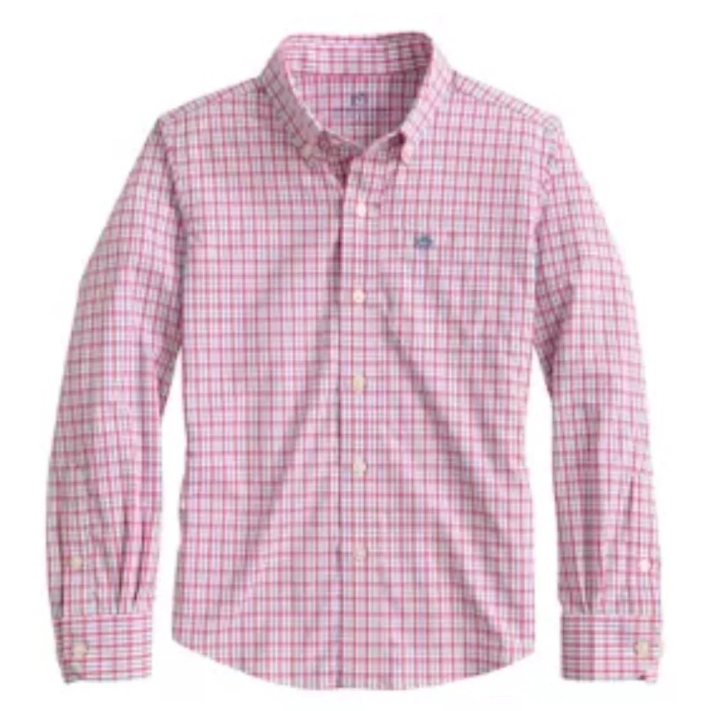 Ralph Lauren Boys Plaid Button Down Shirt in Blue and Pink Boys Broad Creek